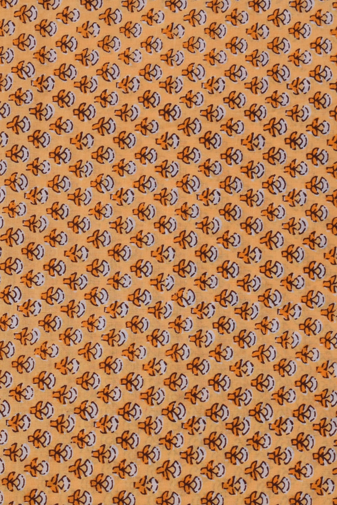 Brown Cotton Screen Print Fabric