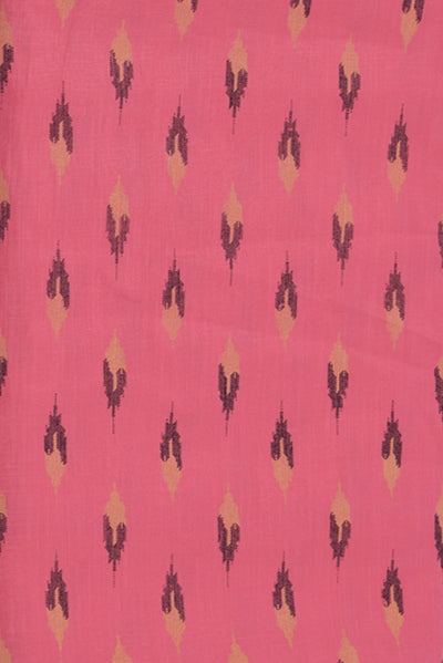 Pink Handblock Printed Rayon Fabric