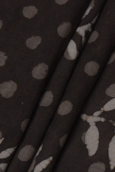 Brown Flower Print Cotton Fabric