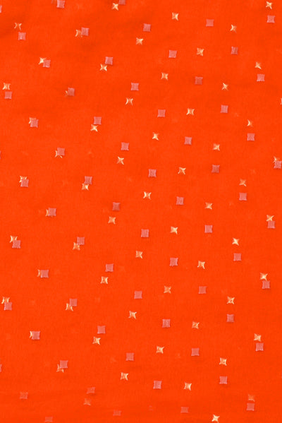 Orange Star Print Chiffon Fabric