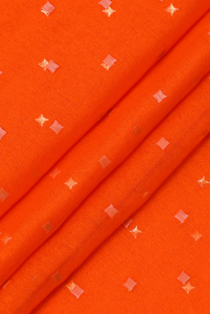 Orange Star Print Chiffon Fabric