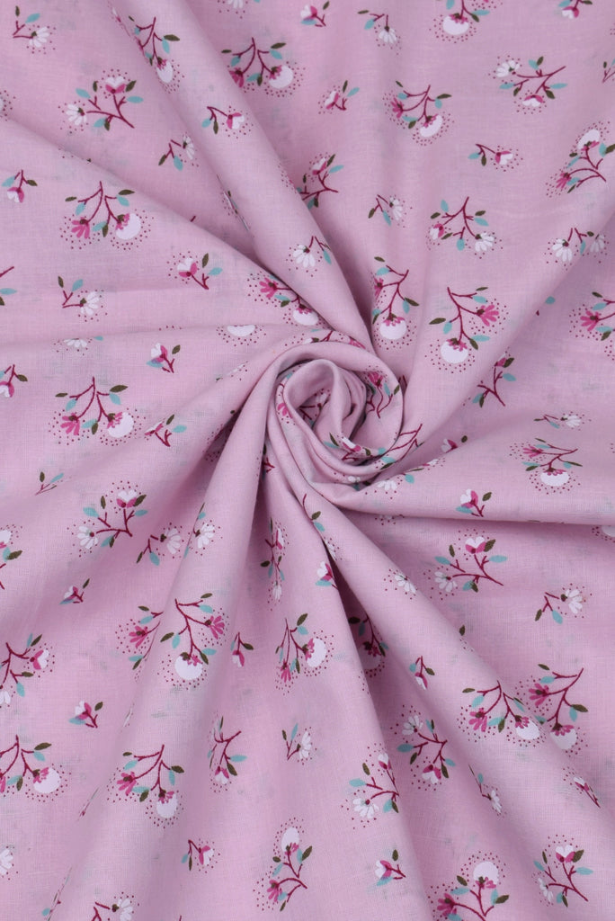Pink Floral Rayon Fabric