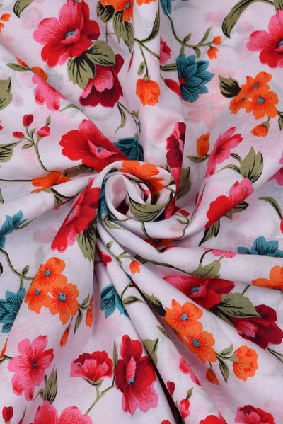 Floral Cotton Screen Print Fabric