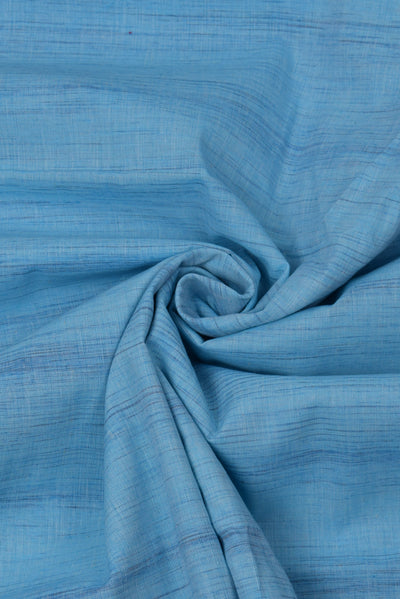 Sky Blue Cotton Handloom Fabric