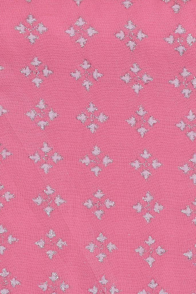 Pink Glitter Print Rayon Fabric