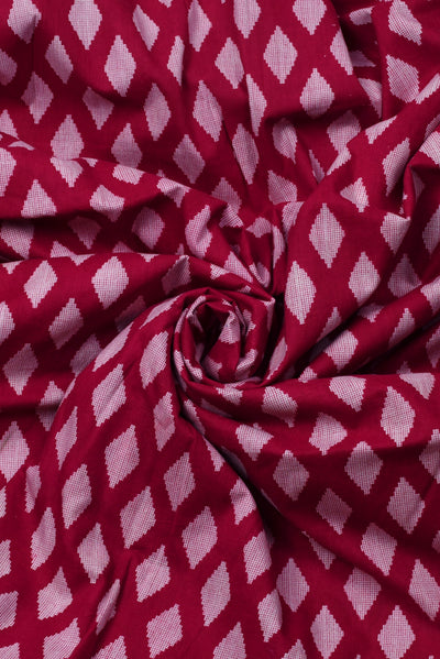Red Diamond Print Rayon Fabric