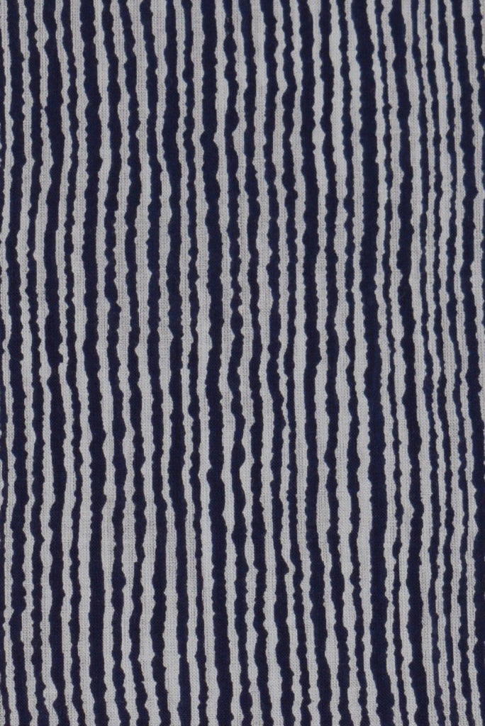 Blue Stripes Print Cotton Fabric