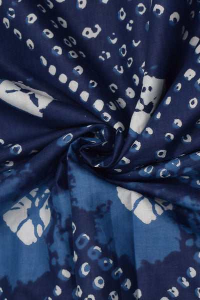Blue Indigo Bandhej Print Cotton Fabric