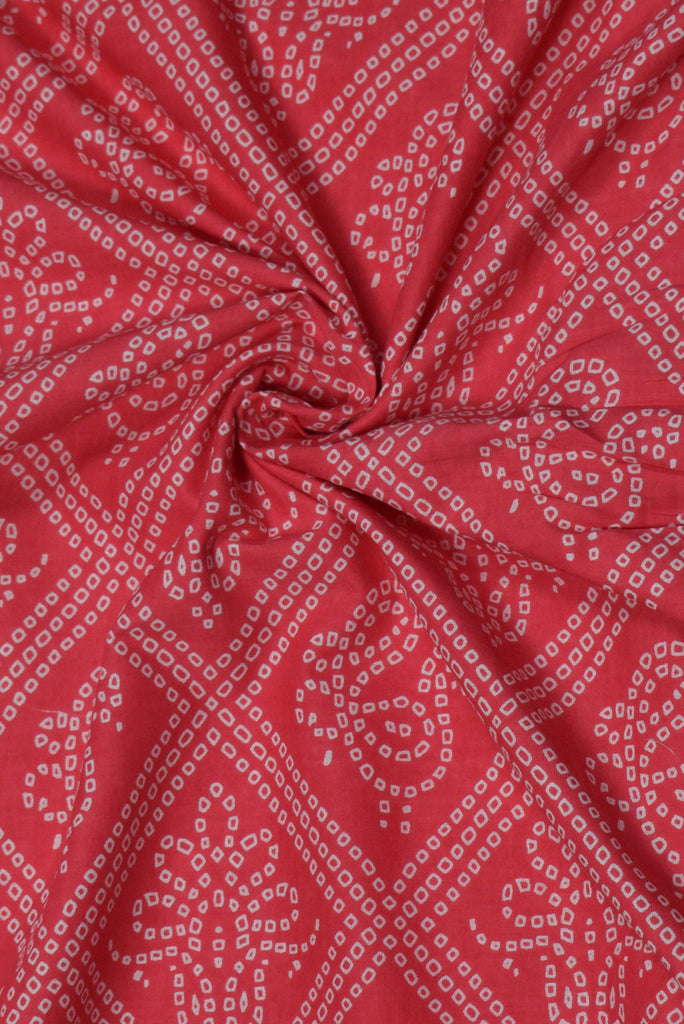 Pink Bandhej Print Cotton Fabric