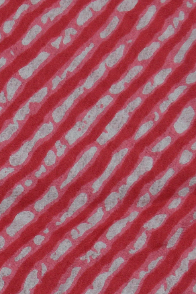 Red Leheriya Print Cotton Fabric