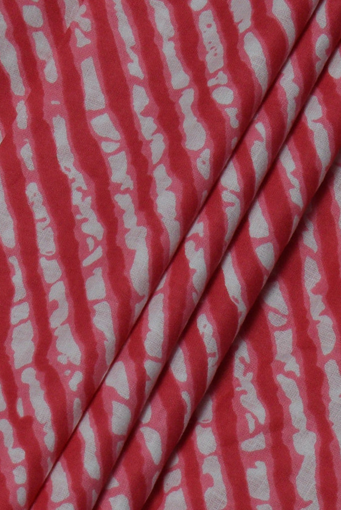 Red Leheriya Print Cotton Fabric