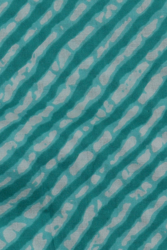 Sea Green Leheriya Print Cotton Fabric