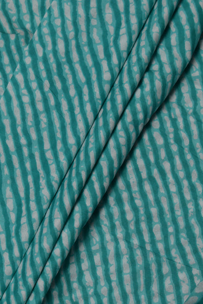 Sea Green Leheriya Print Cotton Fabric