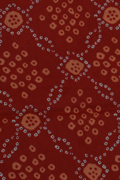 Red Bandhej Print Cotton Fabric