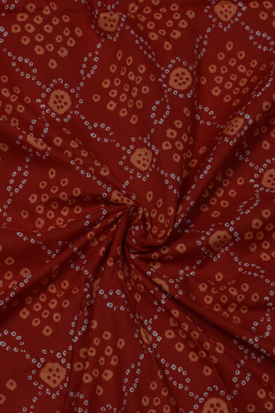 Red Bandhej Print Cotton Fabric