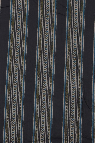 Multicolor Stripes Print Rayon Fabric