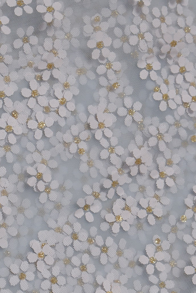 Gray Flower Print Brasso Butti Fabric