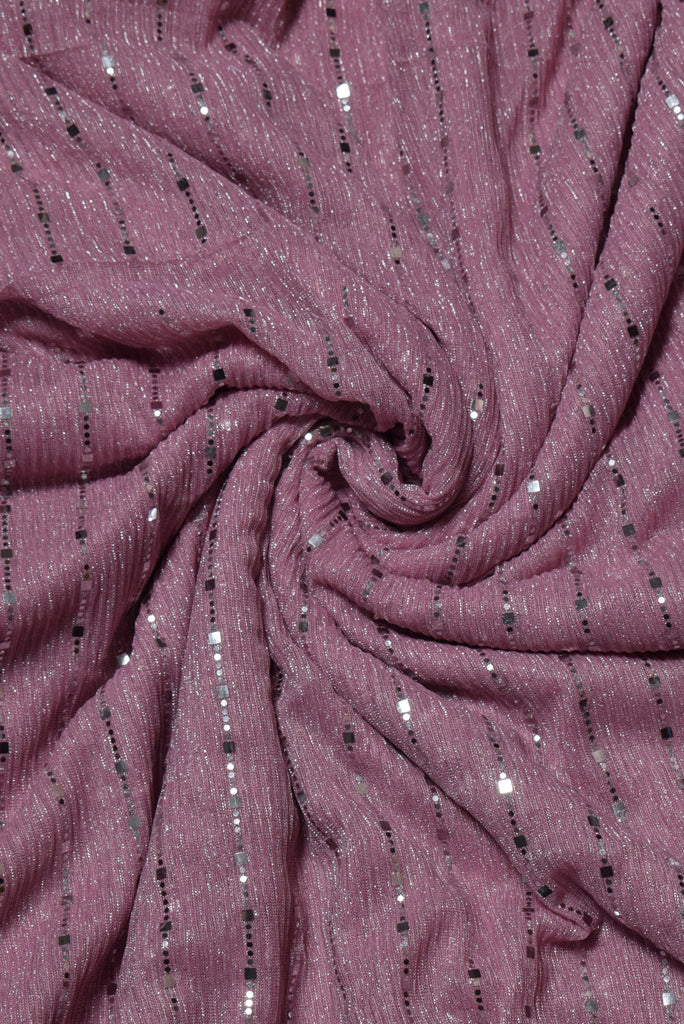 Pink Stripes Print Crush Tikli Fabric