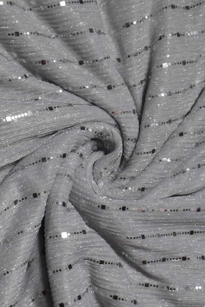 Gray Stipes Print Crush Tikli Fabric