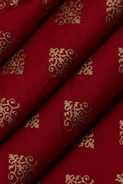 Maroon Butta Print Rayon Fabric