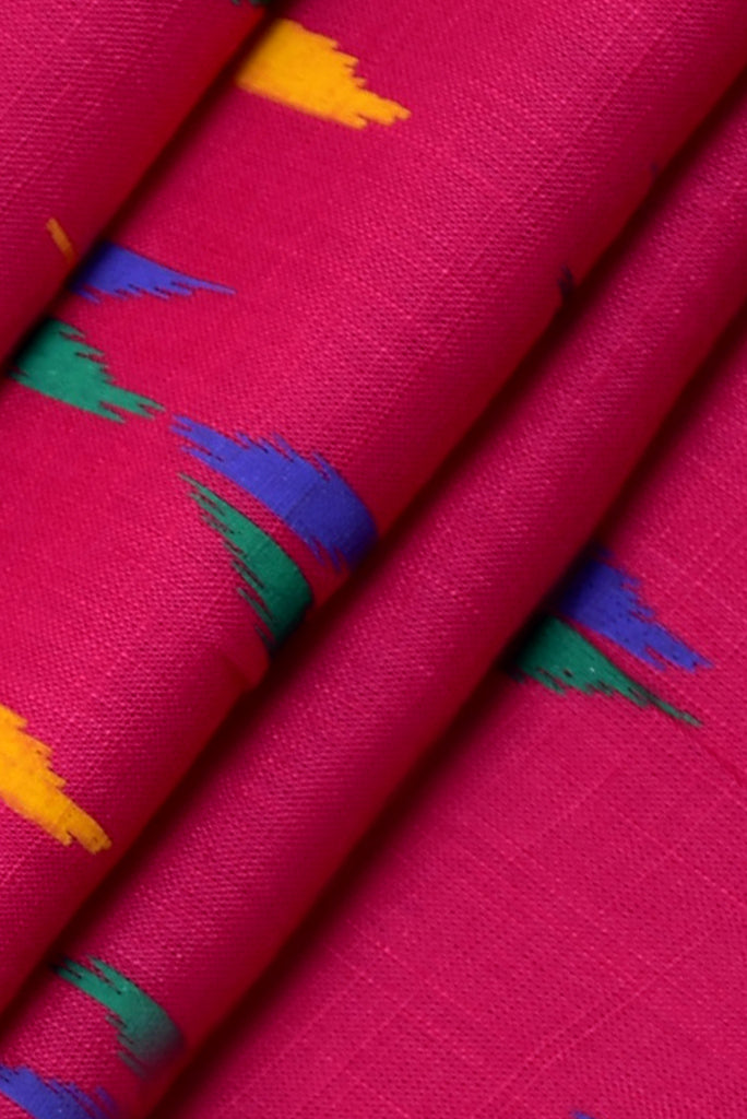 Pink Slub Print Rayon Fabric