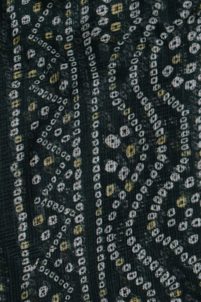 Dark Green Bandhej Print Kota Doria Fabric