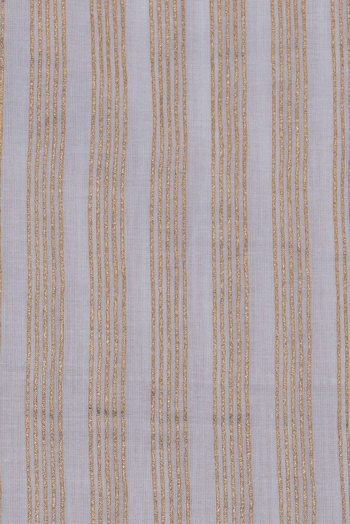 Cream & Gold Strips Print Rayon Fabric