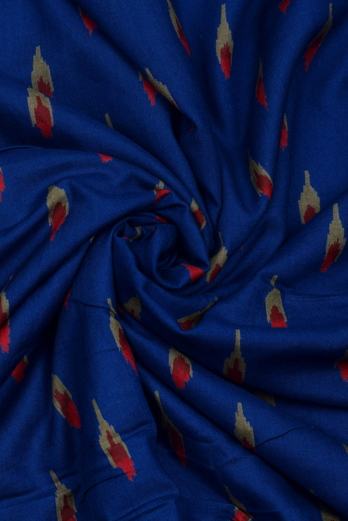 Dark Blue Print Ikat Fabric