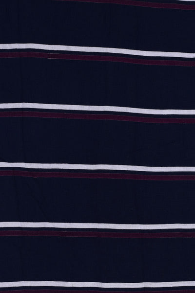 Navy blue & White Stripes Print RayonFabric