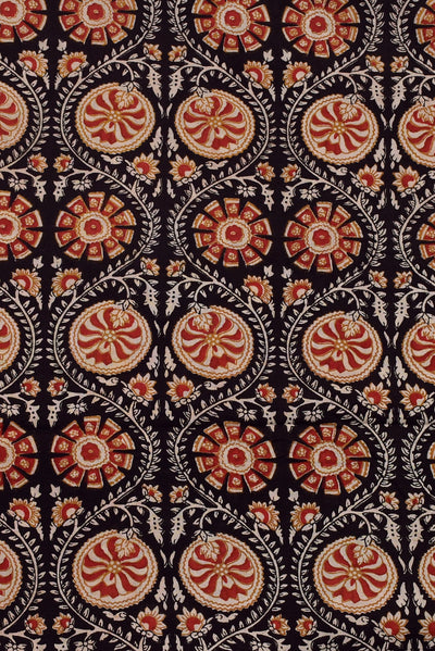 Multi Color Flower Print Handblock Cotton Fabric