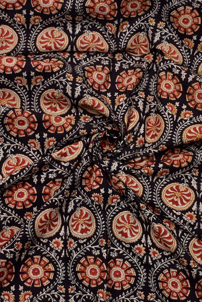 Multi Color Flower Print Handblock Cotton Fabric