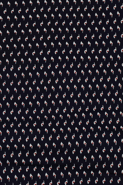 (Cut Piece 0.60 Mtr) Black Printed Rayon Fabric