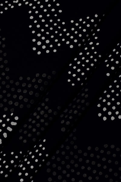 Black Dots Print Handblock Cotton Fabric
