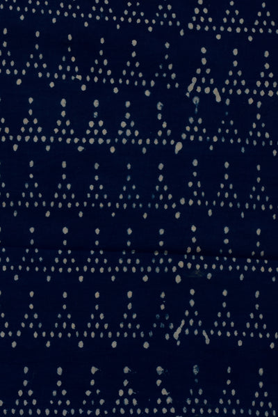 Blue Dots Print Indigo Handblock Cotton Fabric