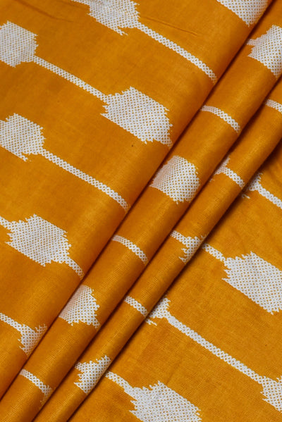Yellow Abstract Print Rayon Fabric