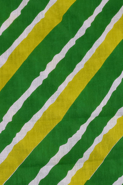 Green Leheriya Cotton Fabric