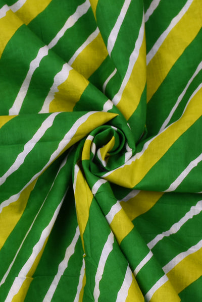Green Leheriya Cotton Fabric