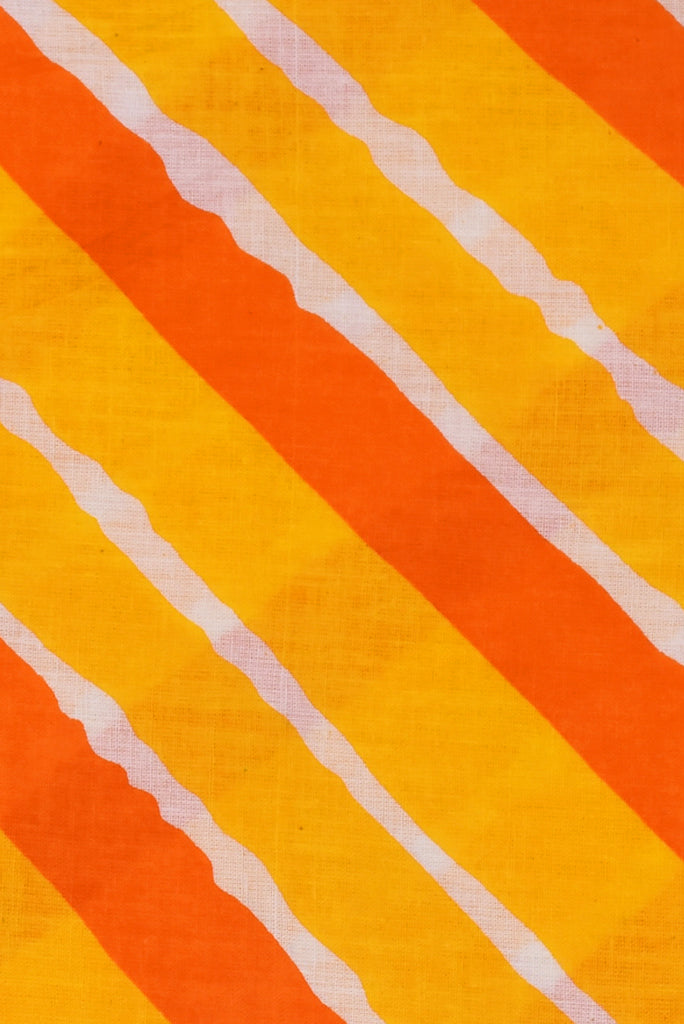 Yellow Orange Leheriya Cotton Fabric