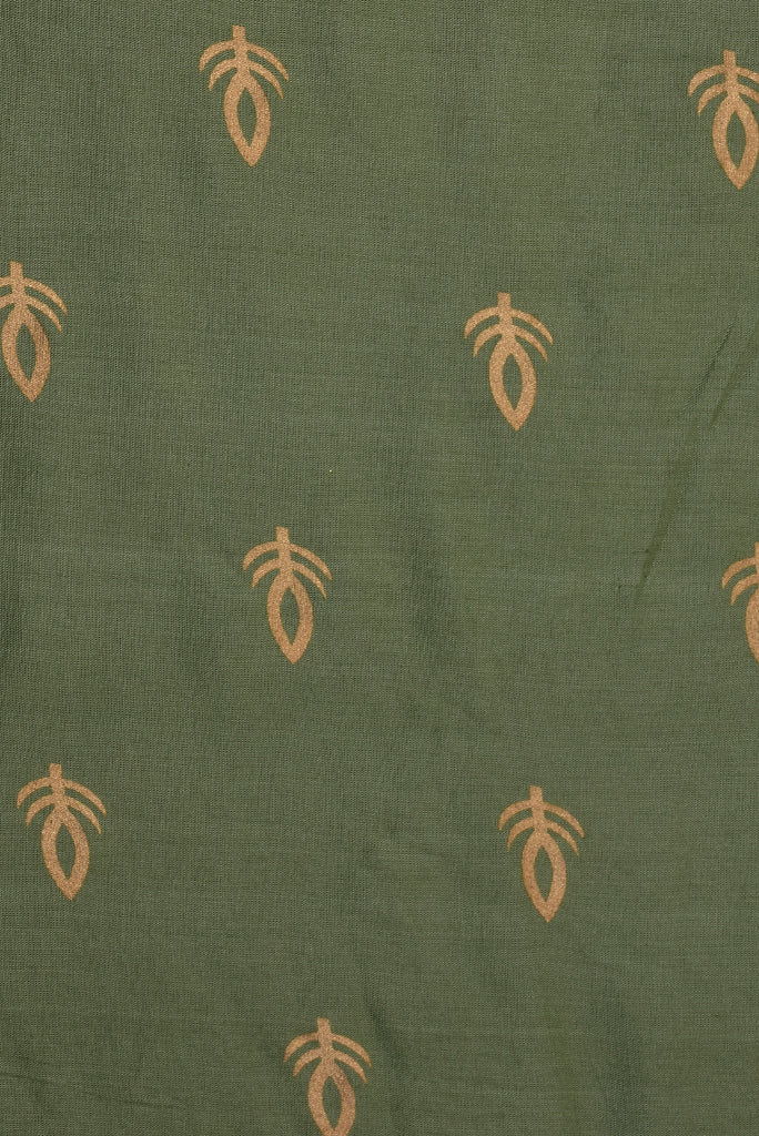 Green Leaf Print Rayon Fabric