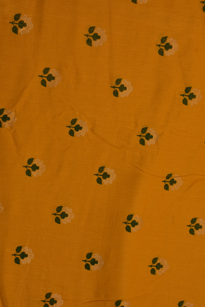Rayon Gold Flower  Print Rayon Fabric