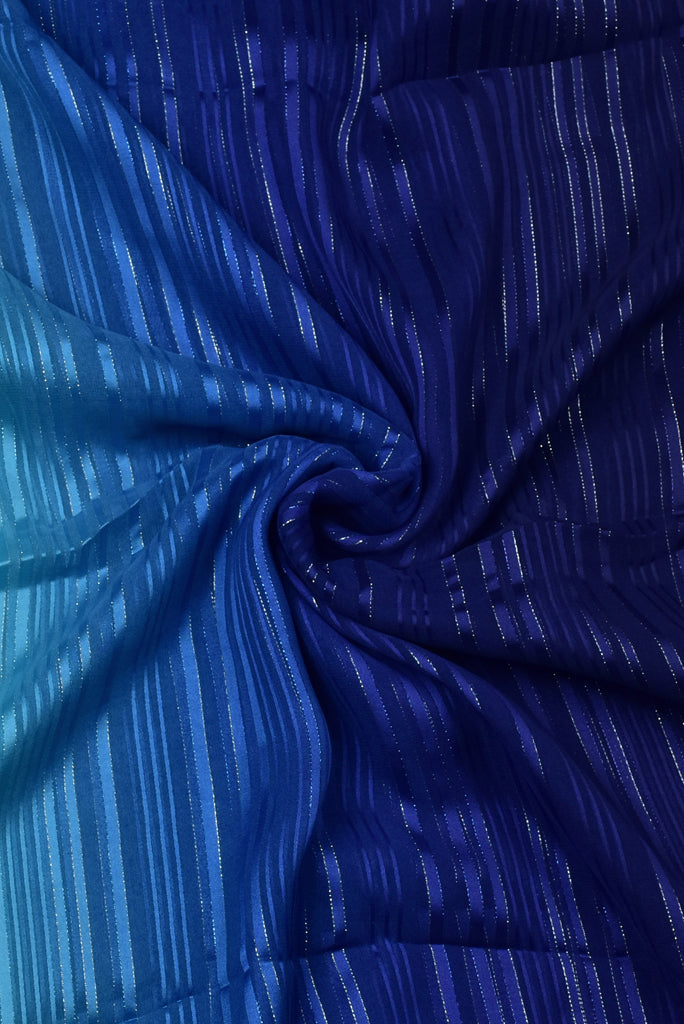 Blue Shaded Forever Satin Chiffon Fabric