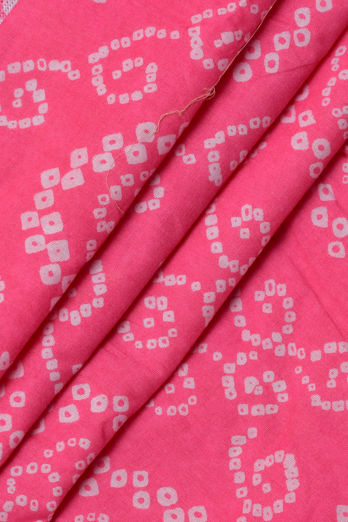 Baby Pink Cotton BhandhejPrint Cotton Fabric