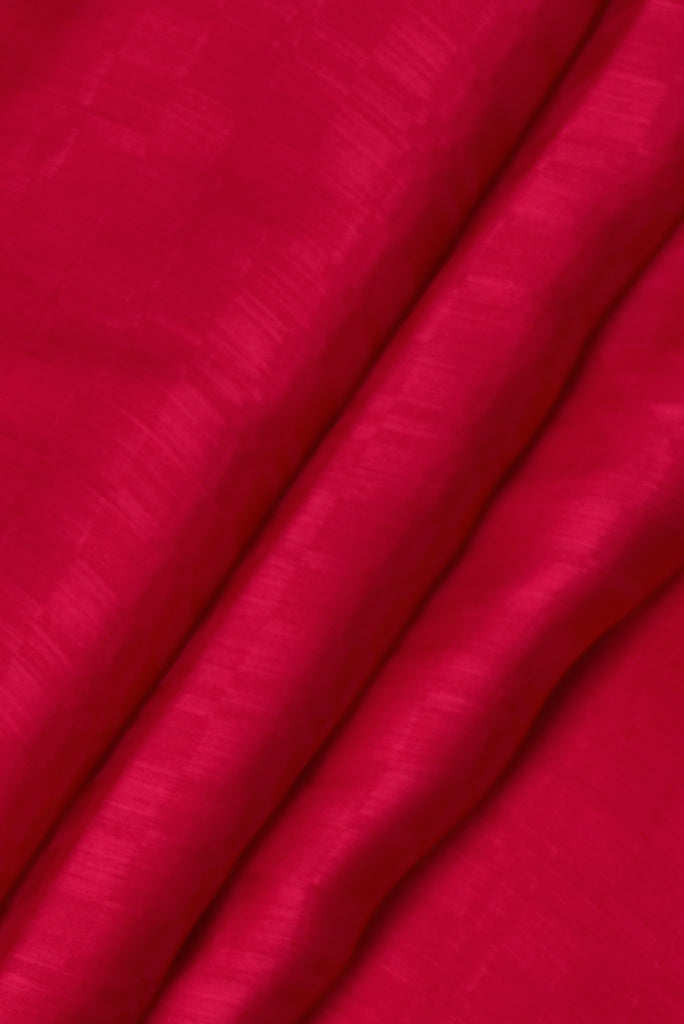 (Cut Piece 0.75 Mtr) Red Kashish Metallic Silk Fabric