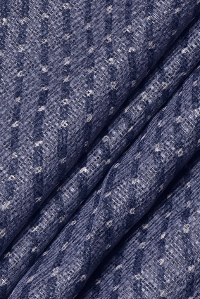 Grey Checks Print Kota Doria Fabric