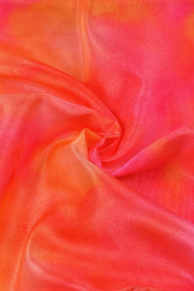 Multicolor Shibori Organza Silk Fabric