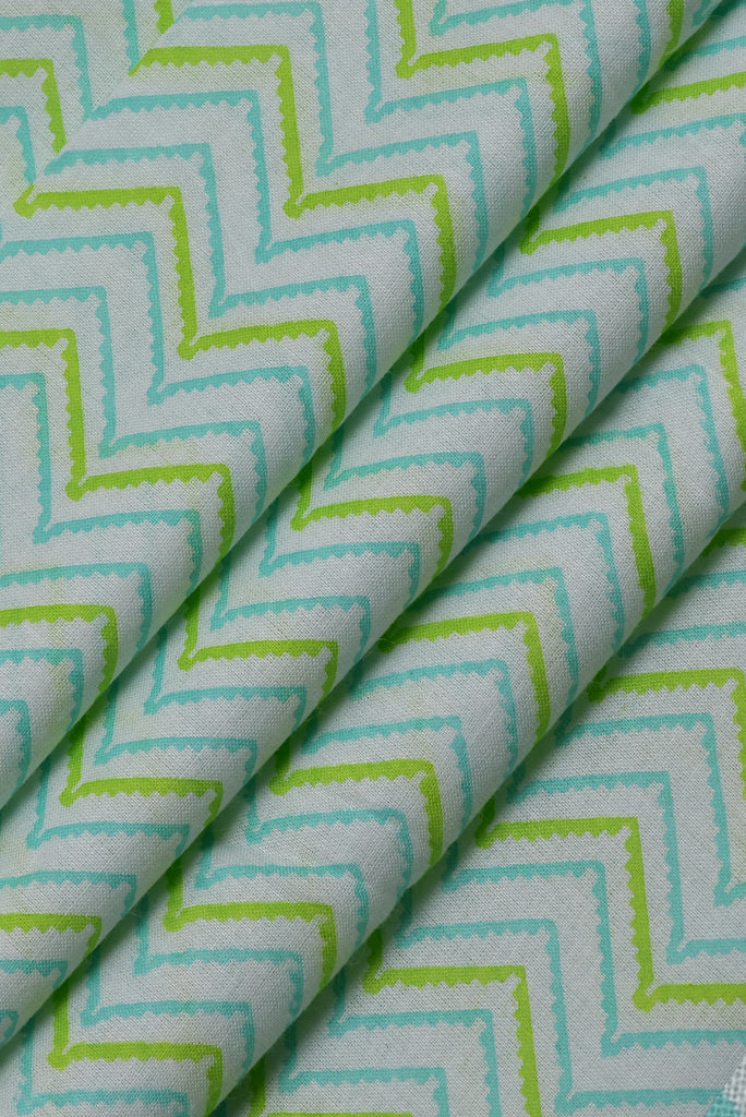 Multi Color Zig Zag   Print Cotton Fabric