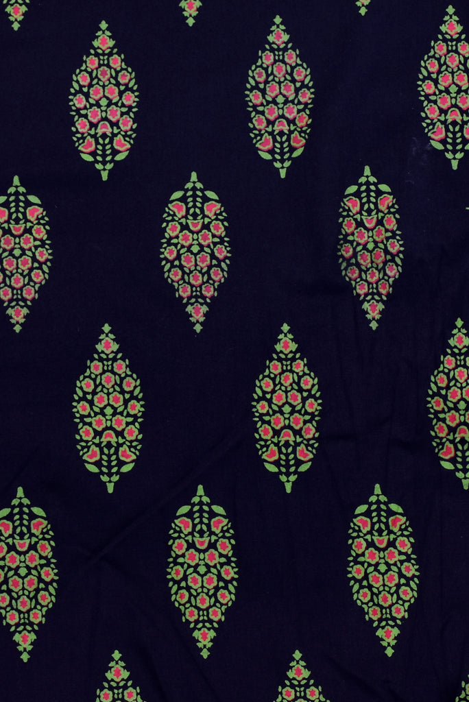 Green  Butta  Print Rayon Fabric