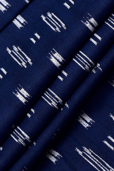 Blue Abstract Print Indigo Cotton Fabric