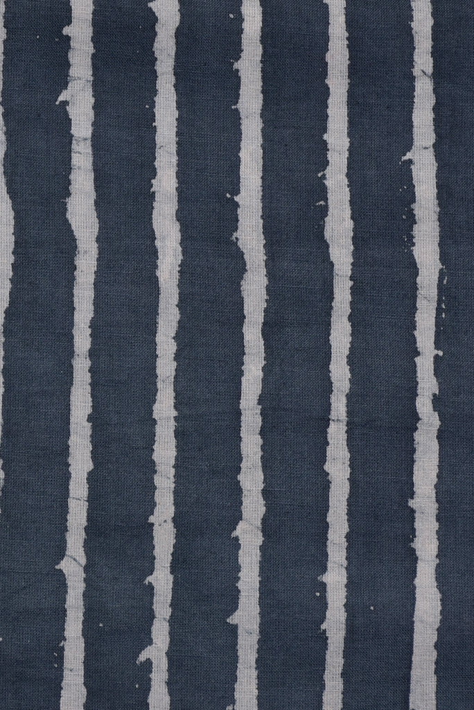 Grey Stripes Print Cotton Fabric