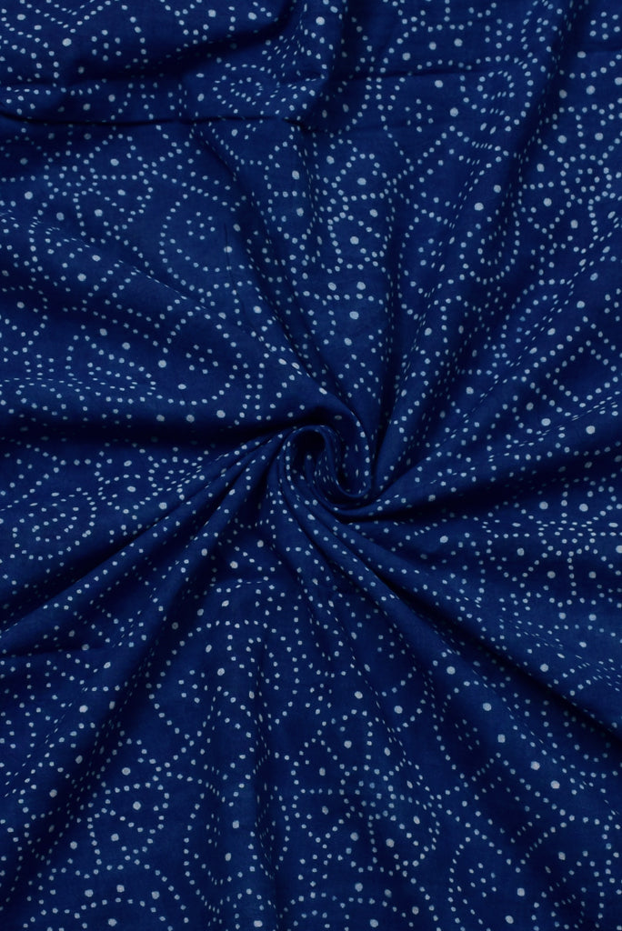 Blue Dott Print  cotton Fabric